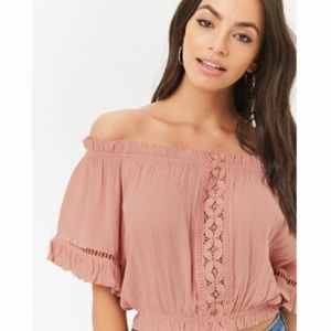 Off the shoulder pink top